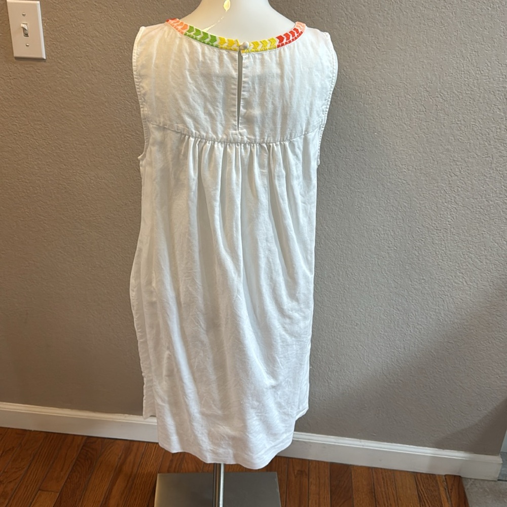 J. Crew White Dress‎ with Yellow and Red Embroidery - Picture 5 of 6